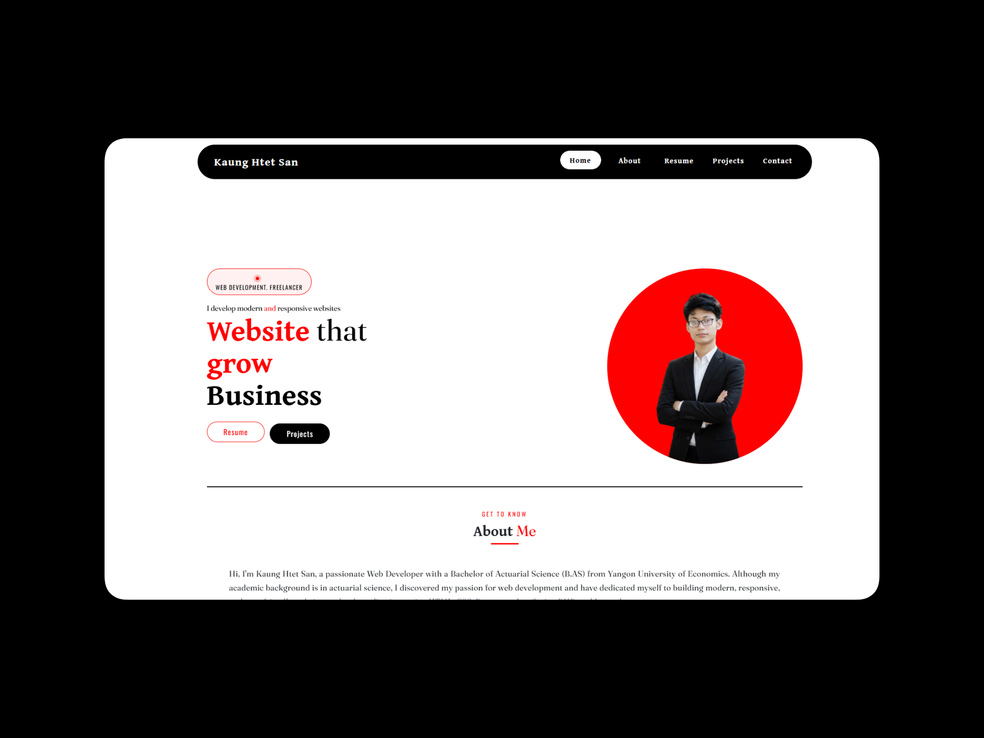 Screenshot of Project Three
